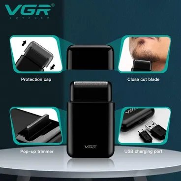 ماكينة حلاقة وتنعيم V-390 مع شحن عبر منفذ USB من VGR