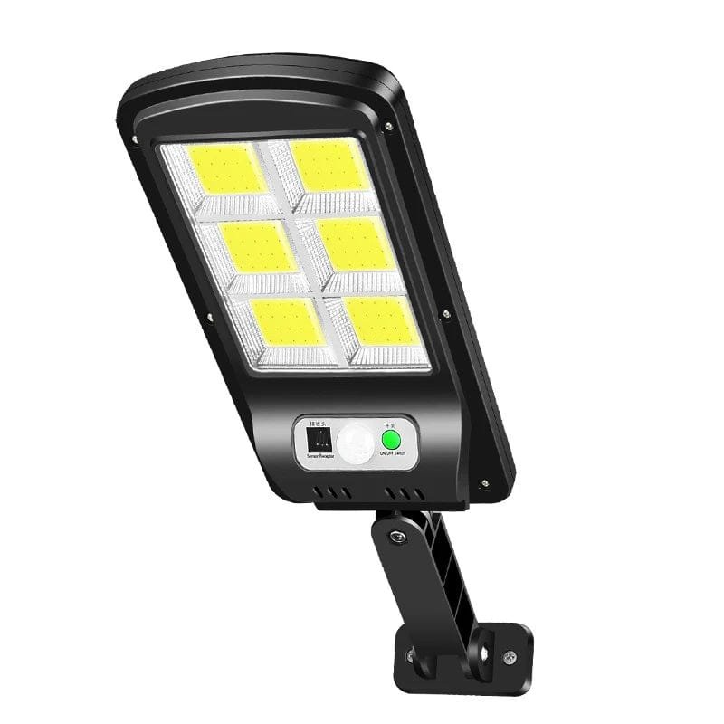 مصباح الطاقة الشمسية COB BK-818-6 مع مستشعر حركة، مقاوم للأمطار لإضاءة الحدائق والممرات والمناطق الخارجية