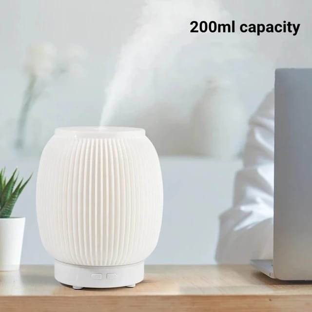 فواحة ومرطب هواء متعدد الإضاءات LED بتقنية الموجات فوق الصوتية، سعة 200 مل وإيقاف تلقائي للاستخدام في المنزل والمكتب والسفر